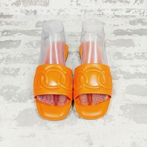 New NORDSTROM RACK Cheyenne Flat Vegan Orange Sandal F272
